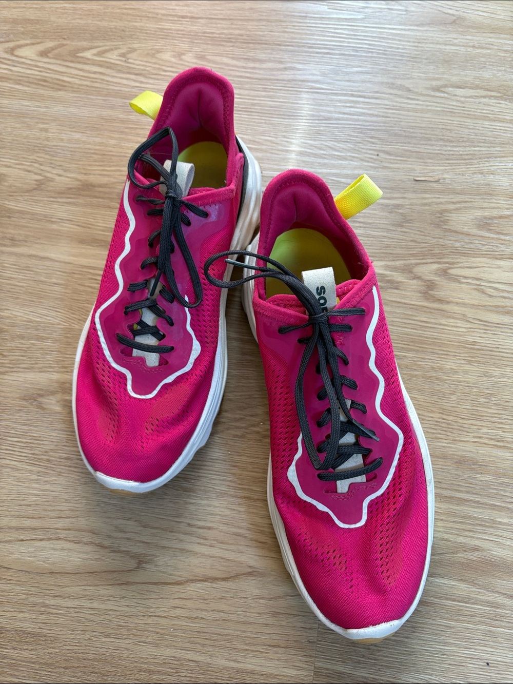 Sorel Women's Hot Pink Mesh Sneakers with Black Laces